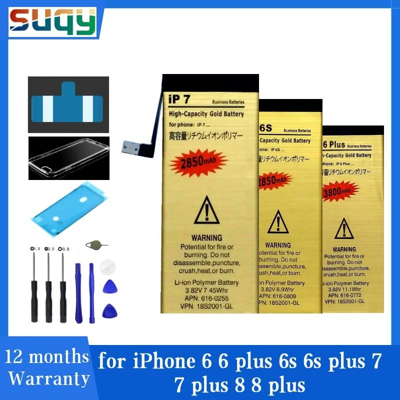 

Suqy Batterie for Iphone 6 for Iphone 8 Plus Battery for Iphone 6 6 Plus 6s 6s Plus 7 7 Plus 8 Plus Bateria Accumulator Battery