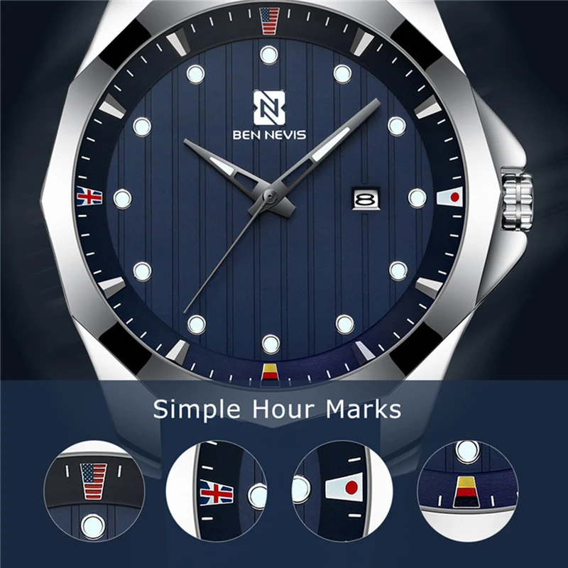 Часы Relojes мужские модные спортивные кварцевые деловые