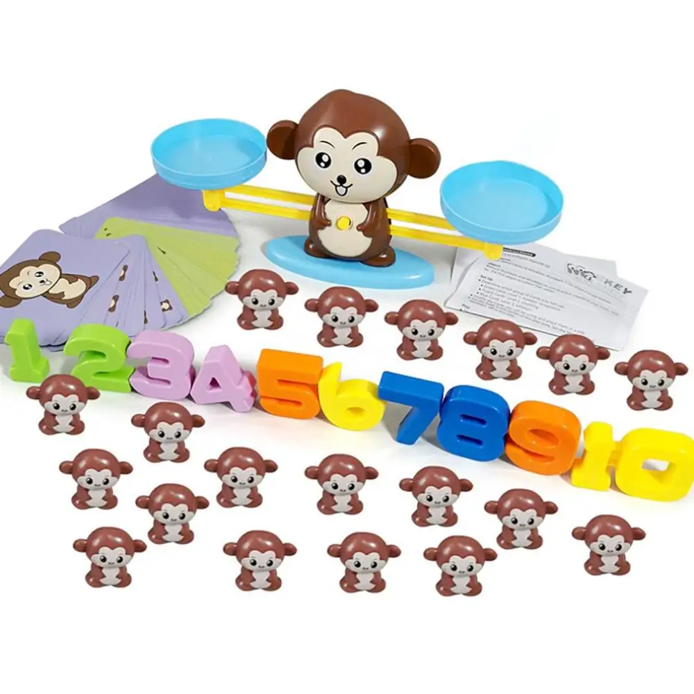 Monkey balance Обезьяна, цифровые весы, игрушка для раннего обучения, баланс для детей, образование, цифровое сложение и вычитание, математические игрушечные весы - Цвет: Monkey balance