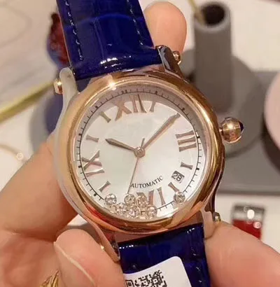 blue rose gold Новые роскошные женские кварцевые часы с перламутровым циферблатом и кожаным браслетом цвета розового золота/серебра montre zegarek damski - Цвет: blue rose gold