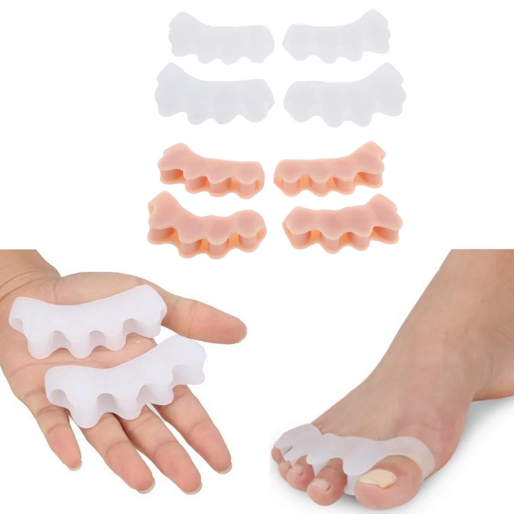 Pack Of 8, Silicone Toe Separators & Spreaders, Bunion Protectors For Bunion, Overlapping Toes, Drift Pain Pads For Men Women