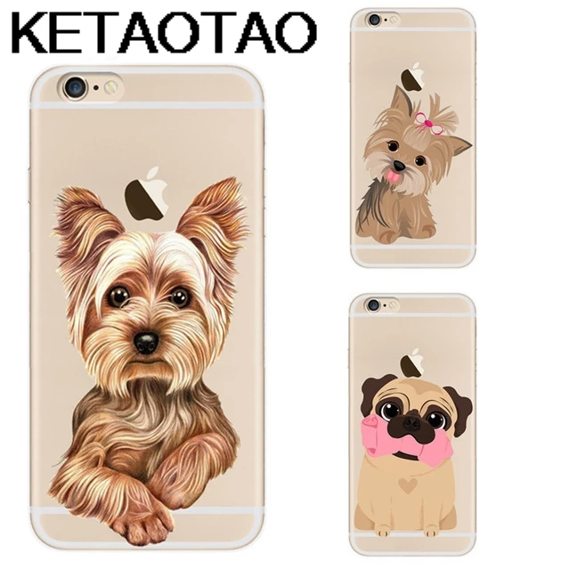 KETAOTAO йоркширский терьер собака щенок чехол s для iPhone 4S 5C 5S 6S 7 Plus XR XS Max чехол кристально чистый мягкий TPU чехол s
