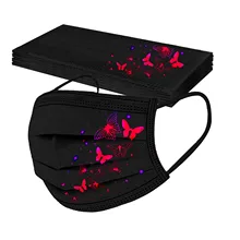 10-100 pçs adulto borboleta impresso máscara protetora descartável máscaras de rosto das mulheres dos homens 3 camadas máscara não tecida masque noir jetable