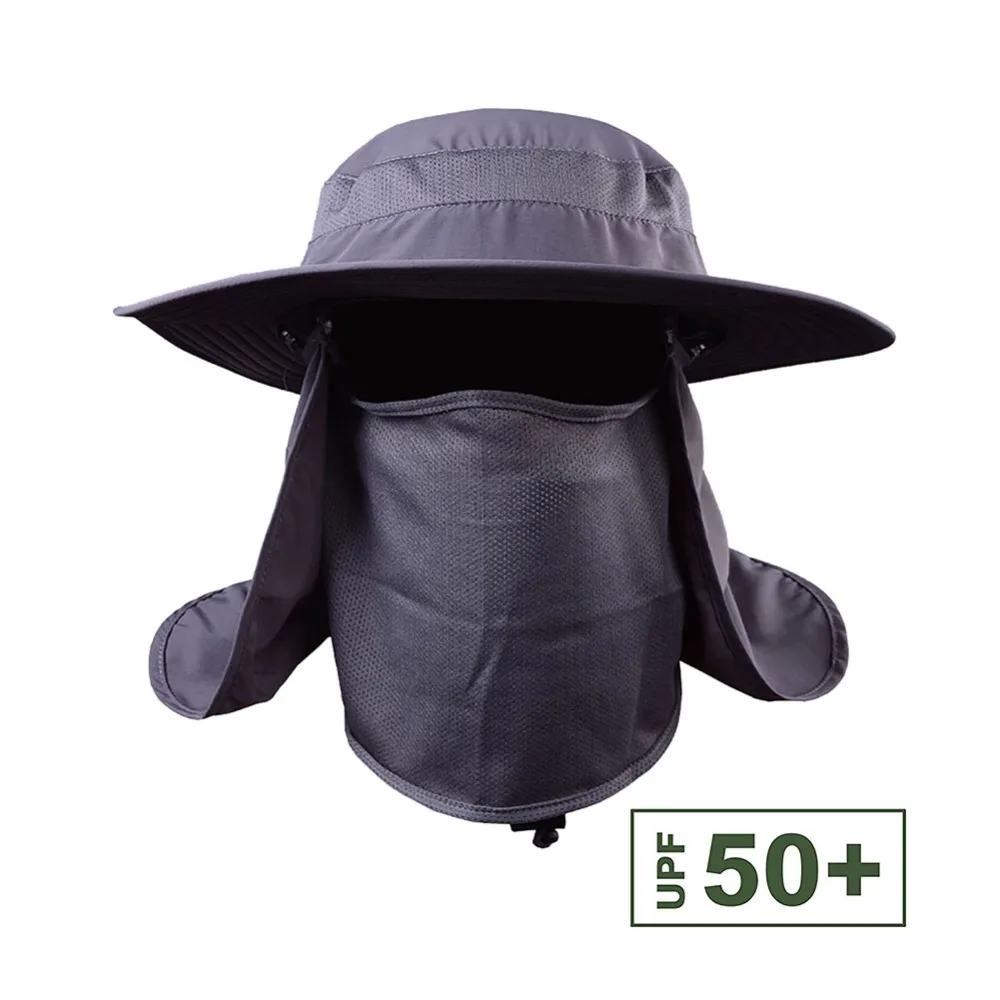 

360 degree Assembled Neck Cover Boonie Fish Camping Hunting Snap Hat Brim Cap Ear Sun Flap Sport New