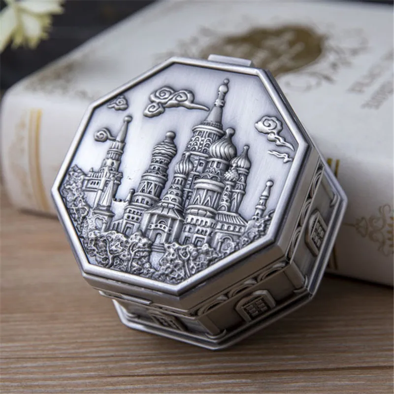 2021 Luxury Vintage Castle Jewelry Trinket Organizer Ring Earrings Necklace Storage Box Chest Keepsake Gift Box for Women Girls