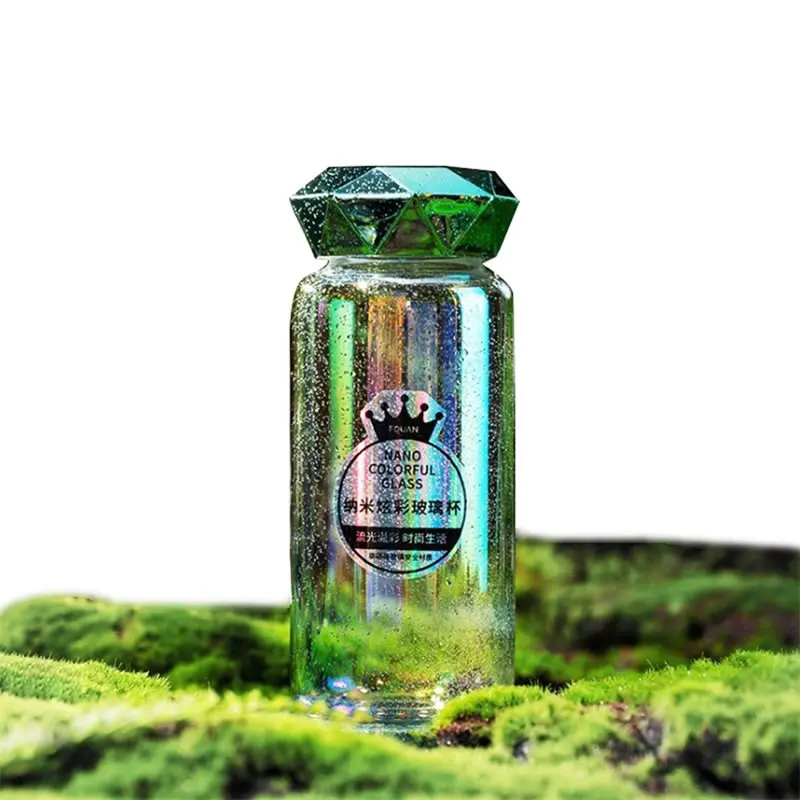Upspirit 370 мл стеклянная Алмазная бутылка для воды, чайник, стакан, чашка, портативный, для спорта на открытом воздухе, путешествия, шейкер для протеина, посуда для напитков