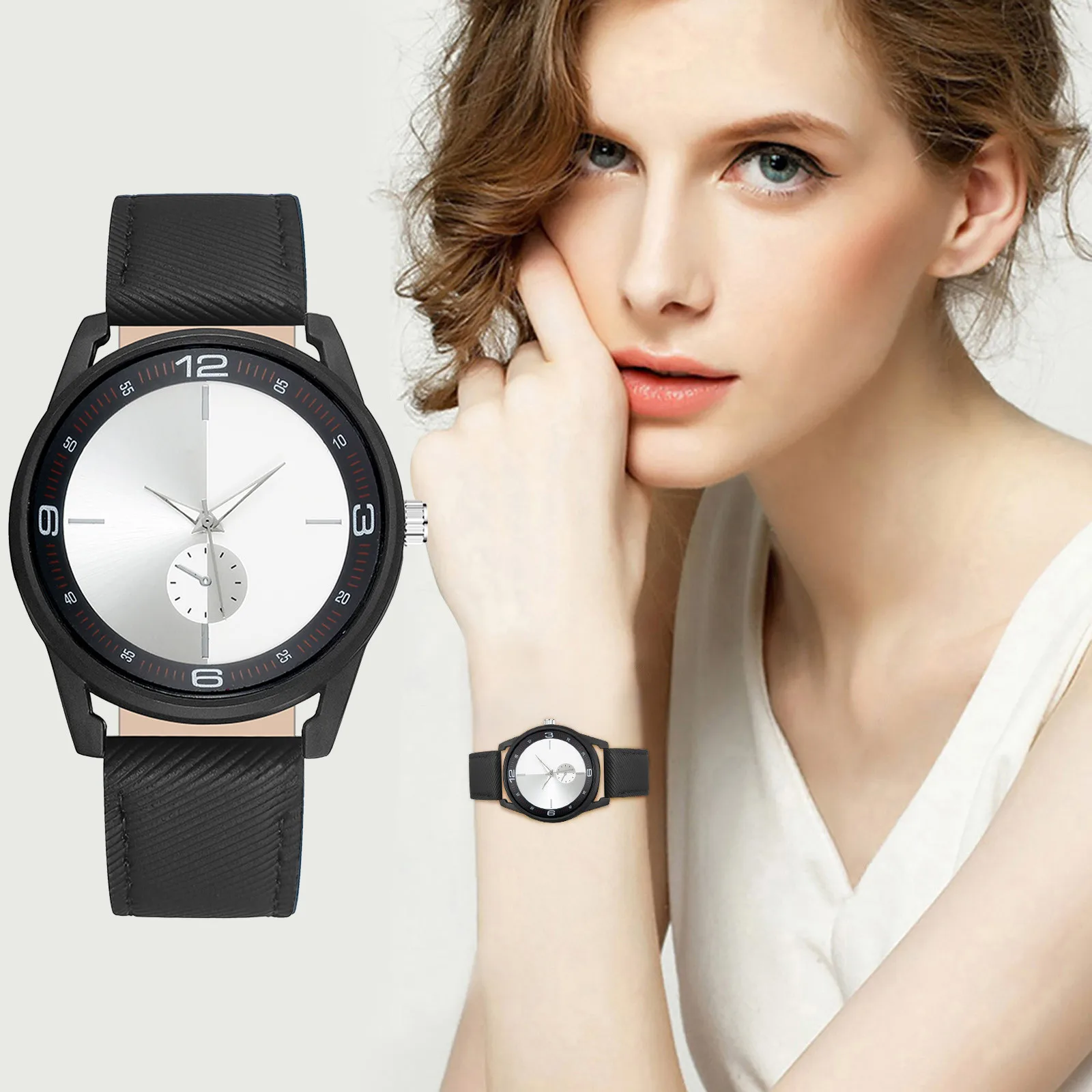 Women Watch 1 Set Bracelet Japan Quartz Movement Simple Waterproof Rose