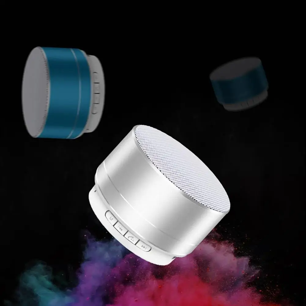 Portable Mini Metal Steel Speaker Wireless Smart Led Super Bass Speaker TF card function