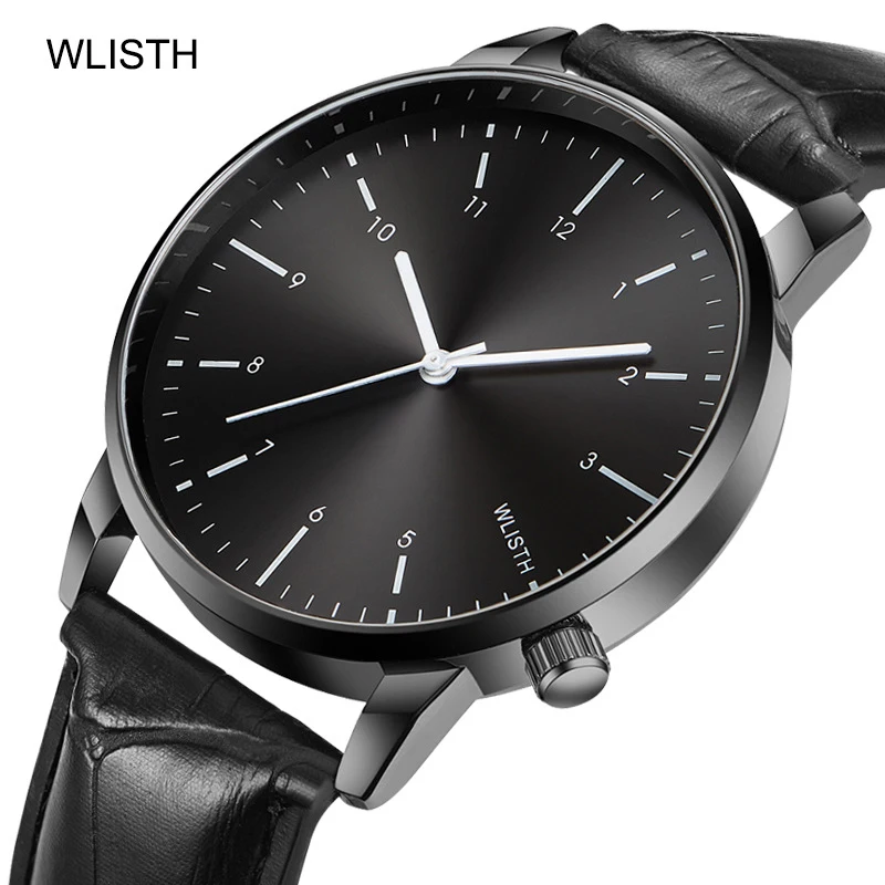 

2020 WLISTH Quartz Watch Men's Leather Casual Fashion Watch Business Clock Men's Sports Watch Montre Homme Ceasuri Saat Hodinky