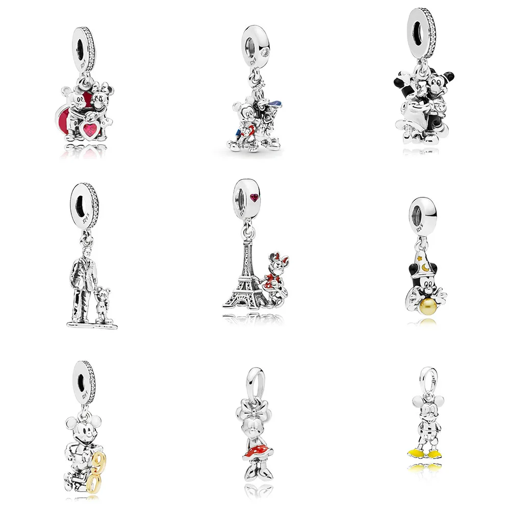 

100% 925 Sterling Silver Elf Cartoon Park Cute Mouse And Friends Suitable For Original Pandora Bracelet Female Diy Jewelry Gift