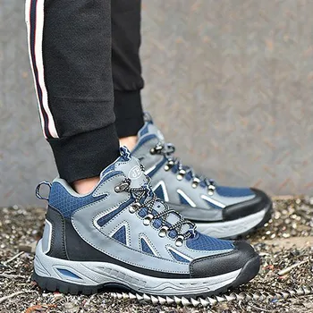 

Work safety shoes men sneakers lace-up winter ankle boots 2019 man shoes plush warm safety boots men casual shoes snow men boots