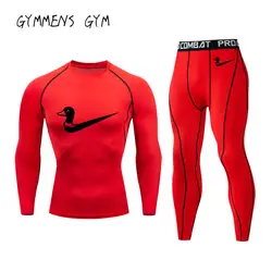 Мужская одежда для занятий фитнесом, одноцветная Мужская одежда для фитнеса, мужские колготки, беговой костюм, брюки с длинными рукавами