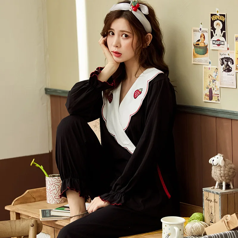 

Plus Size Homewear Women Set Sweet Student's Sleepwear Home Clothing Spring Atumn Cotton Pajamas New Pijama Feminino Suit 3XL