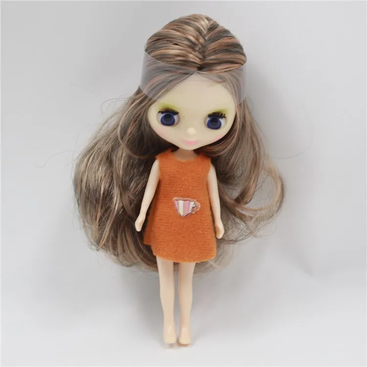 Мини-кукла Blyth 10 см BJD нормальная кукла тела, случайное платье, может изменить макияж, куклы+ платье+ сумка для хранения, детские игрушки для девочек