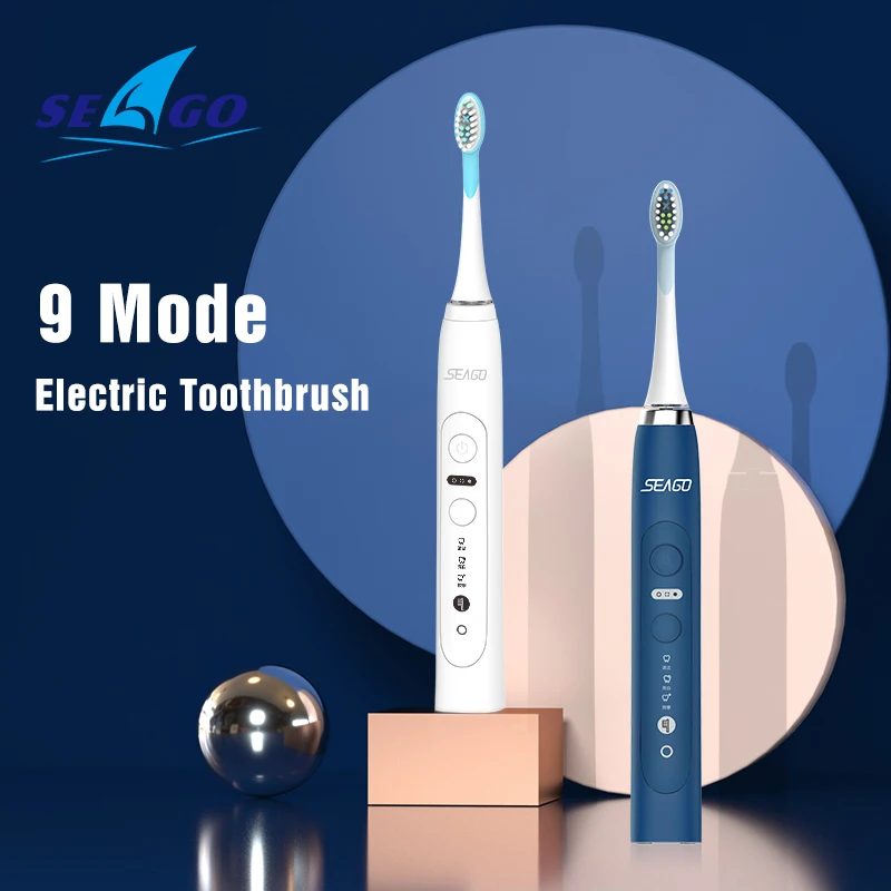 Seago 9 Models Inductive Charging Rechargeable Sonic Electric Toothbrush Tooth brush For Adult 3 Replacement Brush Head Gift Seago 9 Models Inductive Charging Rechargeable Sonic Electric Toothbrush Tooth brush For Adult 3 Replacement Brush Head Gift