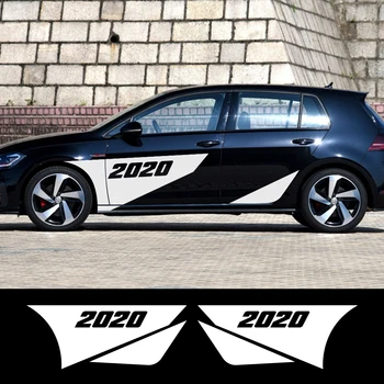 

2PCS Car Door Both Side Skirt Stickers for Volkswagen VW Golf 4 5 6 7 MK7 MK4 MK5 MK2 Automobiles Body Decor Decals Accessories
