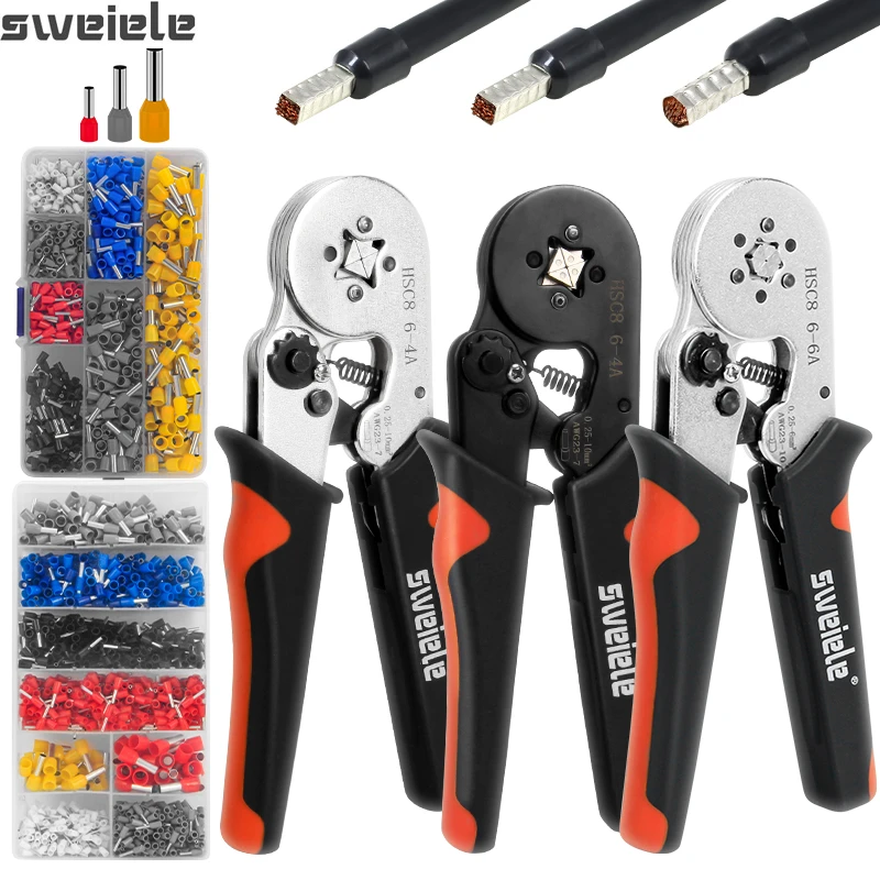 Tubular Terminal Crimping Tool Crimping Pliers   HSC8 6-4A 0.25-10mm²/6-6A 0.25-6mm²  Hand Tool Mini Wire Ferrule Fixture Kit woodriver planes