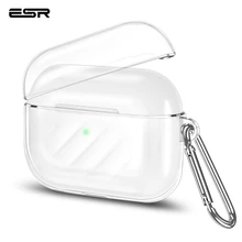 Защитный чехол ESR для AirPods Pro с брелком для ключей, противоударный чехол для AirPods 3, белый прозрачный чехол, черный, зеленый