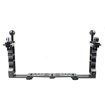 

Dual Handheld Diving Bracket with Adapter Top Camera Waterproof Case Mount Underwater Photography