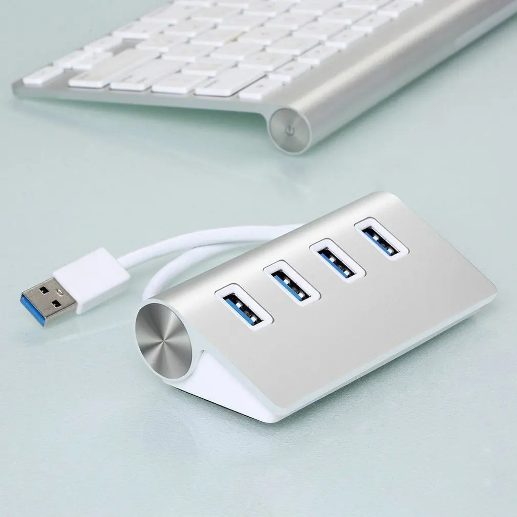 Алюминий 4 Порты и разъёмы USB 3,0 концентратор 5 Гбит/с, высокая супер Скорость Кабель-адаптер для портативных ПК сплиттер usb-хаб аксессуар для ноутбука