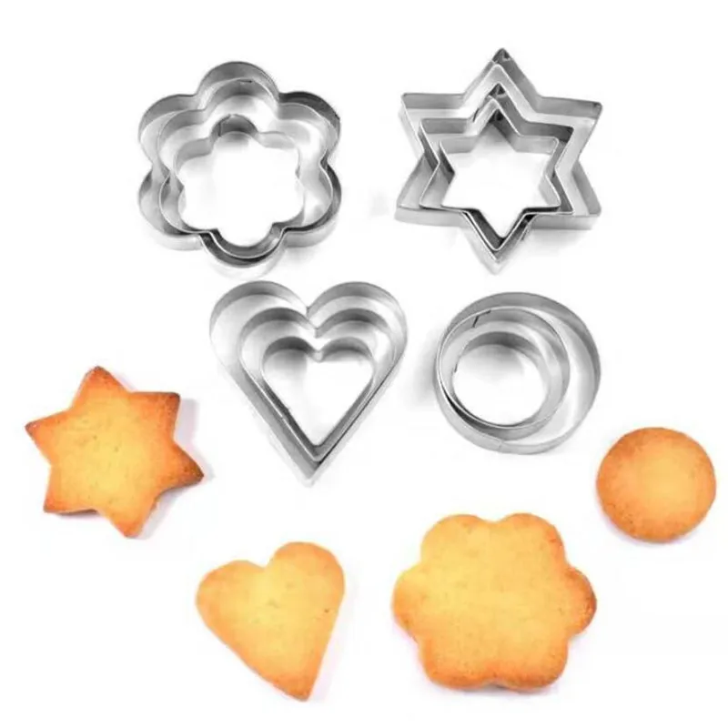 12 Pcs Metal Biscuit Star Cookie Cutter Cake Mould Sugarpaste Decorating Pastry 