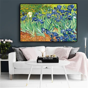 

Vince Van Gogh Garden Iris Oil Painting Reproductions on Canvas Posters and Prints Scandinavian Wall Art Picture for Living Room