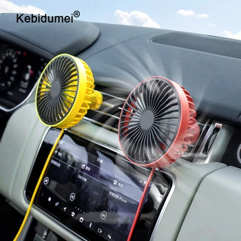 

USB Car Fan 360 Degree Rotatable Cool Colorful LED Lights&USB Power Car Auto Powerful Cooling Air Fan For Car Air Vent Mounted