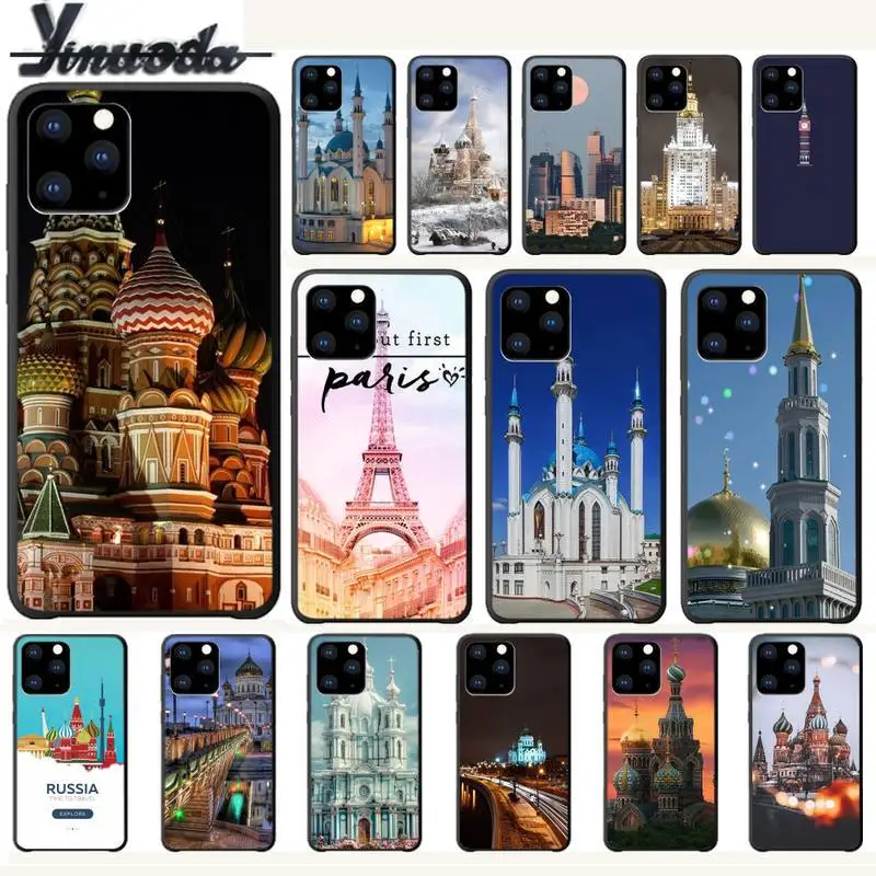Москва Live-Basil's Cathedral Париж Eiffle-чехол Роскошный чехол для Iphone 5s Se 6 6s 7 8 Plus X Xs Max Xr 11