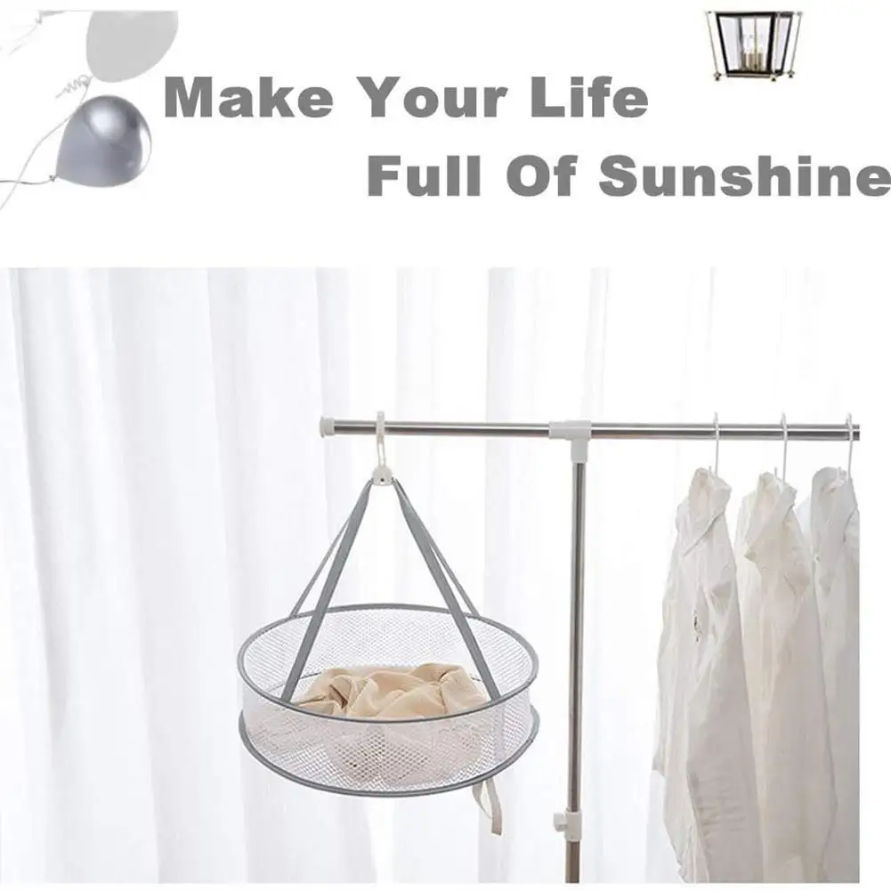 

1PC Practical S Hook Drying Rack Folding Hanging Clothes Basket Dryer Basket Double-Layer Laundry Clothes Wash Drying Socks W4H7