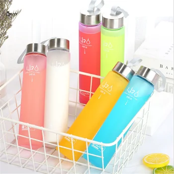 

280ml Frosted Plastic Water Bottle Transparent Sports Couple Water Bottle Portable Leak-proof Flower Tea Cup Coffee Mug Shaker.8