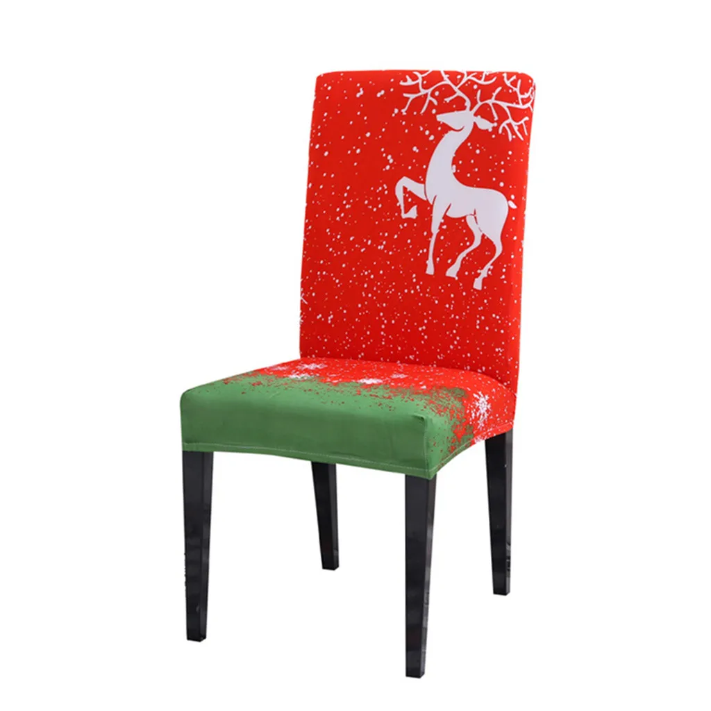 Chair Cover Spandex Stretch Elastic Slipcovers christmas decor Dining Seat Cover for Banquet Wedding Restaurant Hotel housse - Цвет: Red D