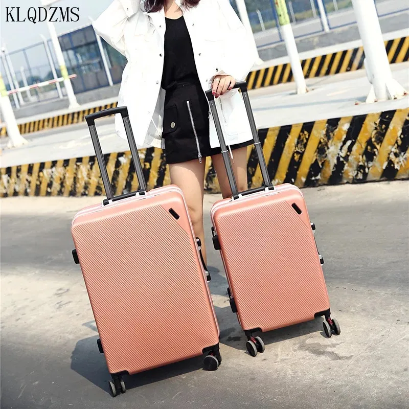KLQDZMS 2" 24" дюймов ABS+ PC чемодан на колёсиках Spinner мужской чемодан на колесиках для путешествий Wo мужские чемоданы для переноски