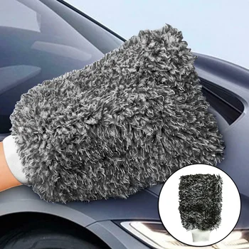 

Soft Car Wash Gloves Tools Microfiber Plush Cleaning Detailing Pro Useful