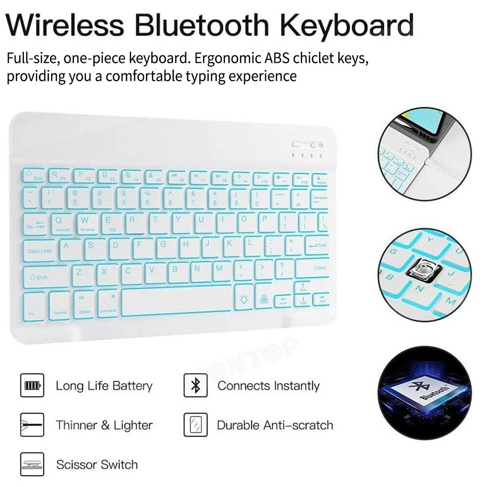 

For iPad Pro 11 Inch 2020 Bluetooth Backlit Keyboard Stand Tablet Case Cover Split Wireless Keyboard with Pen Slot