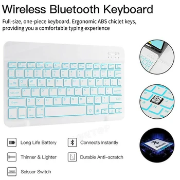 

For iPad Pro 11 Inch 2020 Bluetooth Backlit Keyboard Stand Tablet Case Cover Split Wireless Keyboard with Pen Slot