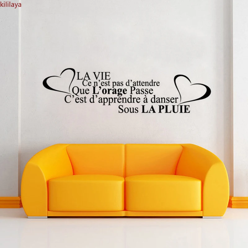 

Kililaya Stickers Muraux Citation De La Vie Home Decoration Accessories French Quote Wall Stickers Room Decor