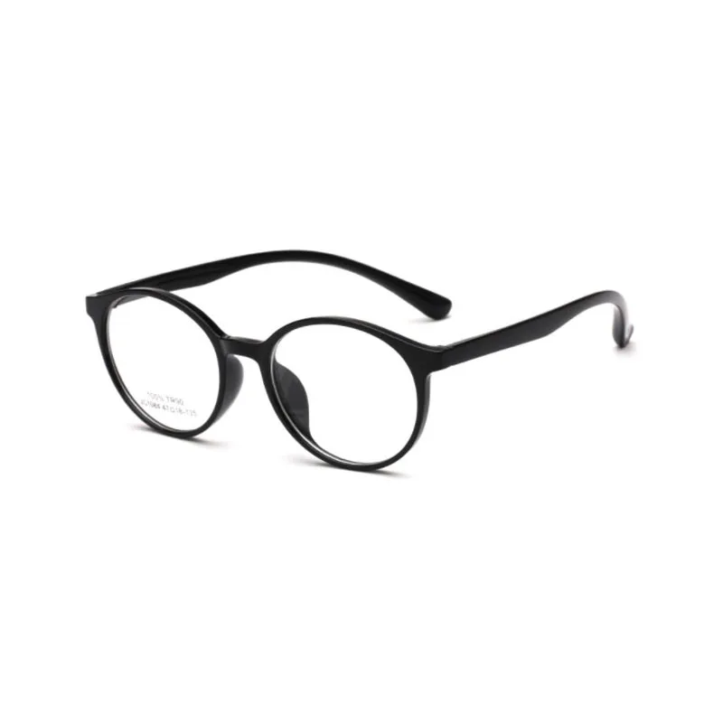 b black Винтажные круглые очки унисекс для близорукости TR90 Студенческая оптическая оправа очки - Цвет оправы: b black