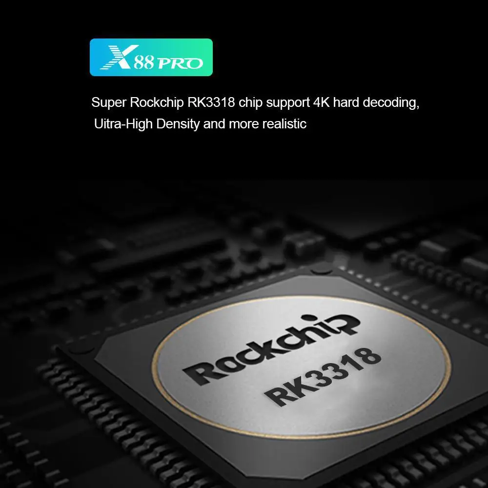 X88 Pro Android 9,0 Rockchip RK3318 четырехъядерный wifi H.265 Google плеер ТВ коробка