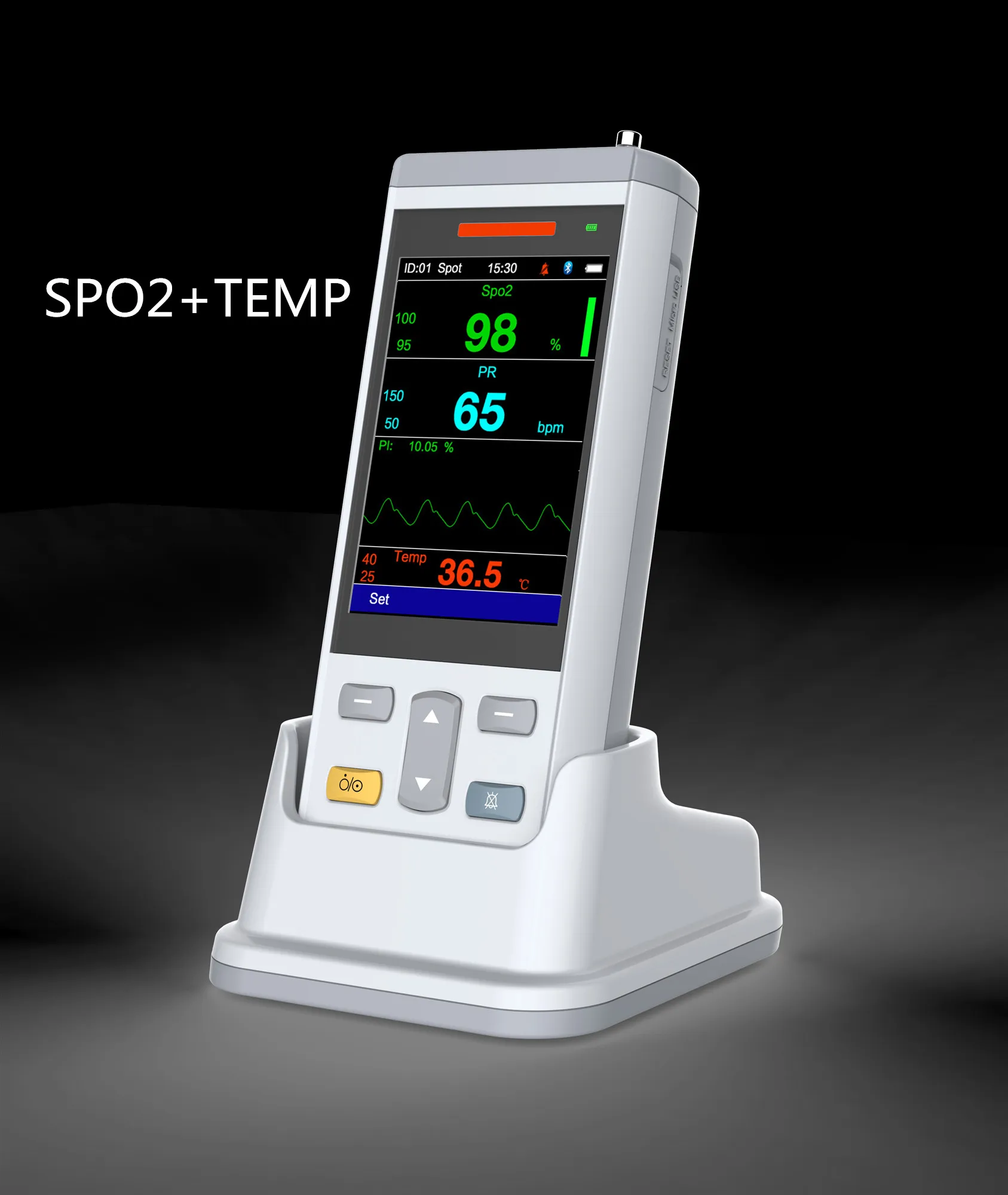 

3.5inch Handheld portable pulse oximeter for adult,child,neonate use with SPO2 ,TEMP VT200B