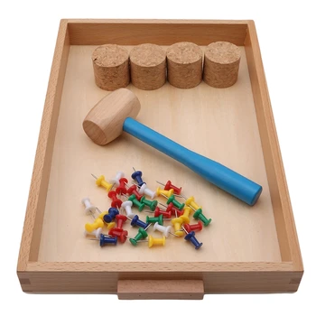 

Material Montessori Toys Montessori Hammer Nails Set Sensory Toy With Wooden Tray Practical Life For Children