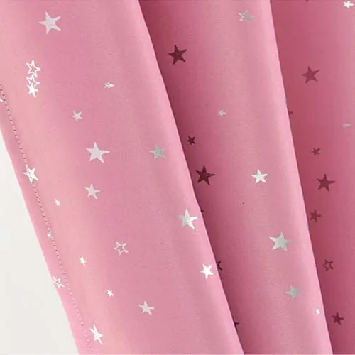 Star Pattern Thermal Door Curtains Blackout Cloth Curtain Grommet Top 5 Colors for Bathroom Kitchen Bedroom Door Balcony DW1233 - Цвет: pink