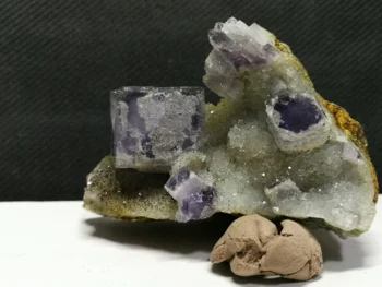 

181.1gNatural fluorite mineral crystal, crystal cluster quartz mineral specimen, quartz crystal.