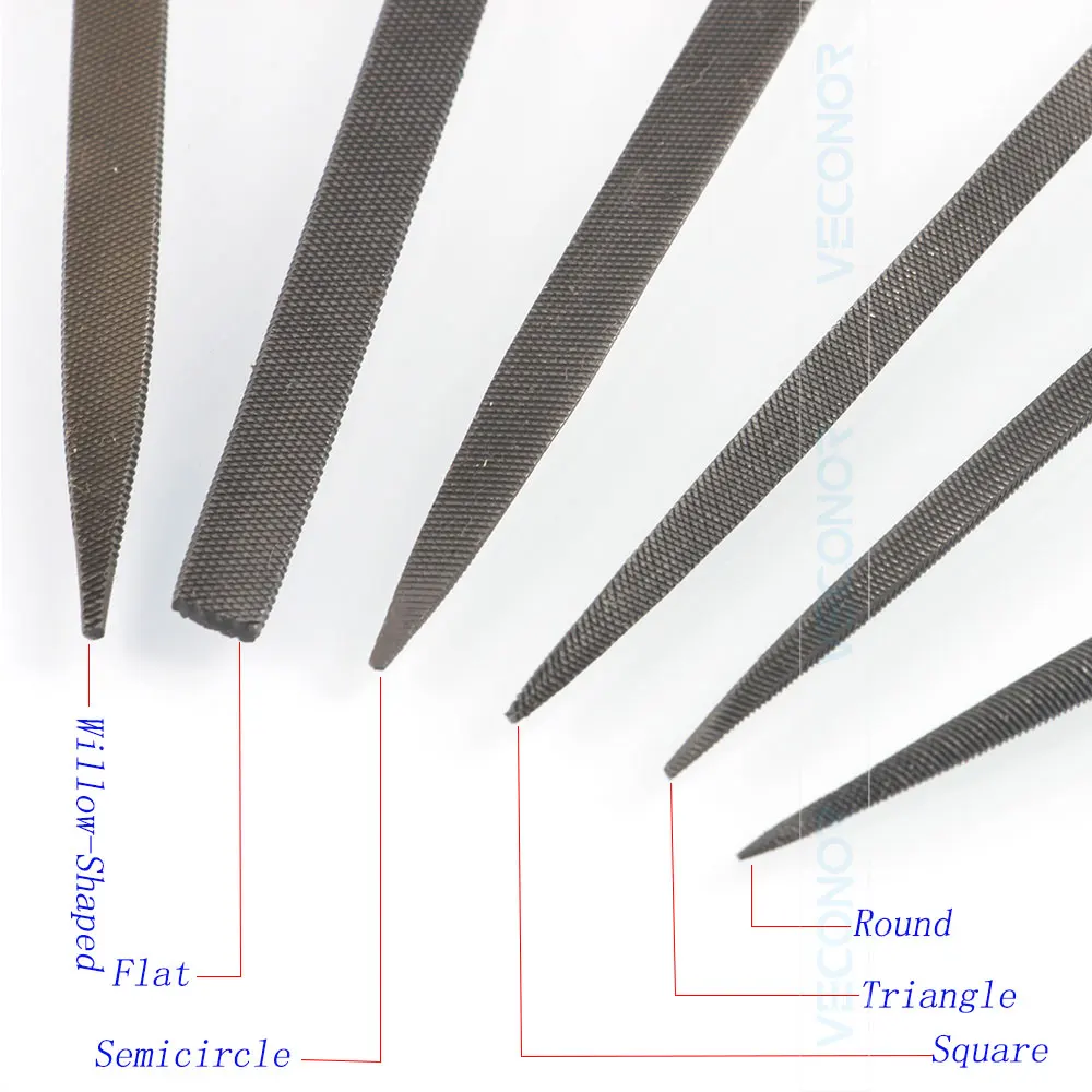 6 шт. набор для заточки файлов многообразный круглый плоский треугольный квадратный ива полукруглый с резиновой ручкой инструмент для ювелирных изделий