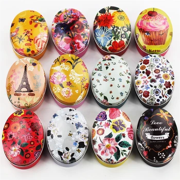 

12Pieces/lot Small Tin Box Mini Metal Box Storage Empty Pot Plain Refillable Bottle Container Screw Top Cosmetic Storage Jars