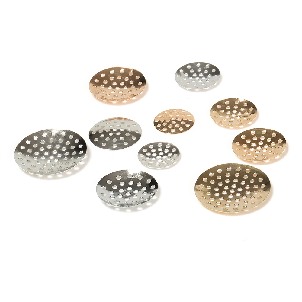 50pcs Brooch Base Brooches Bouquet Beading Back Holes Pad Cabochon Bezel Round Blank Tray Setting Beads DIY Jewelry Supplier