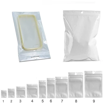 

20pcs/pack White/Clear Self Seal Zip lock bag Thick Plastic Retail Packaging Pack ZipLock Storage Bag Package Hang Hole