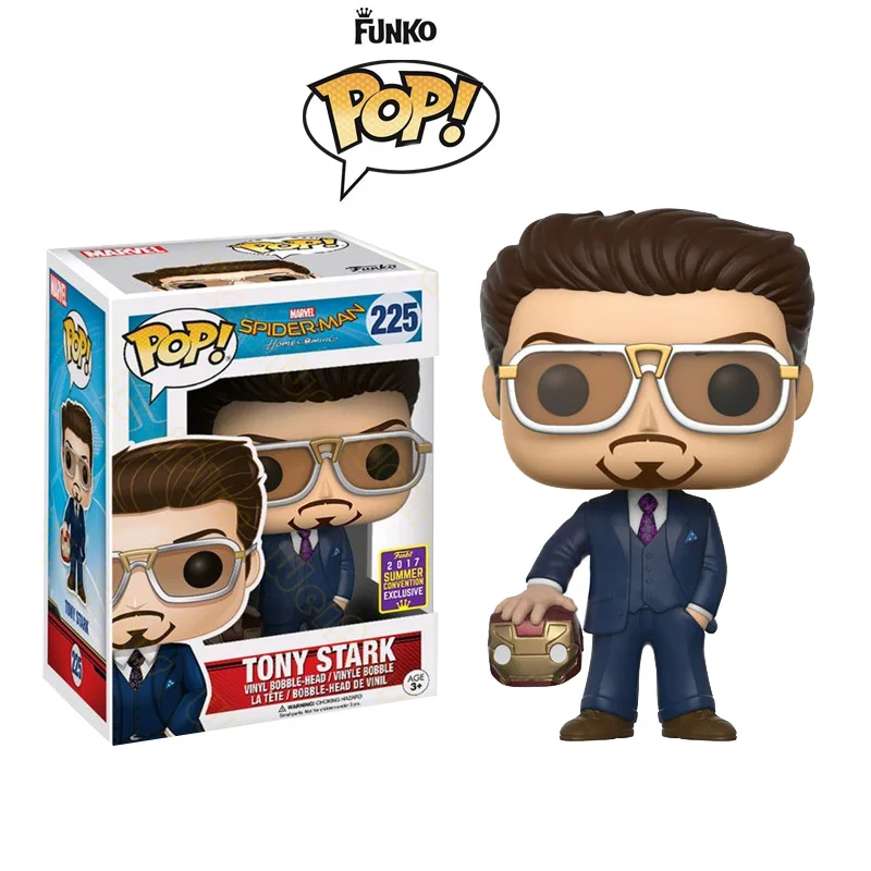 FUNKO POP фигурка железного человека Marvel Мстители аниме куклы игрушки Tony Stark Коллекционная модель игрушки Рождественский подарок pop225