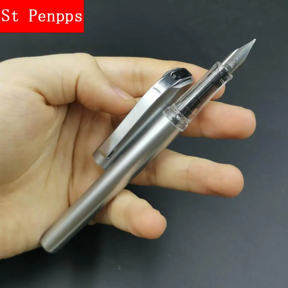 

Unbranded Fountain Pen Silver Plastic Ink Pen M Wet Nib Converter Filler Business Stationery Office school supplies Writing Gift