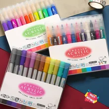 3 компл./лот 36 Цвет акриловые металлическим маркером блеск Краски рисунок для ногтей металлический Стекло Керамика каллиграфии искусство F117