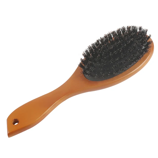 Natural Boar Bristle Brush Comb Anti-Static Oval Hairdressing Hair Styly Comb Wood Woman Hairbrush 2